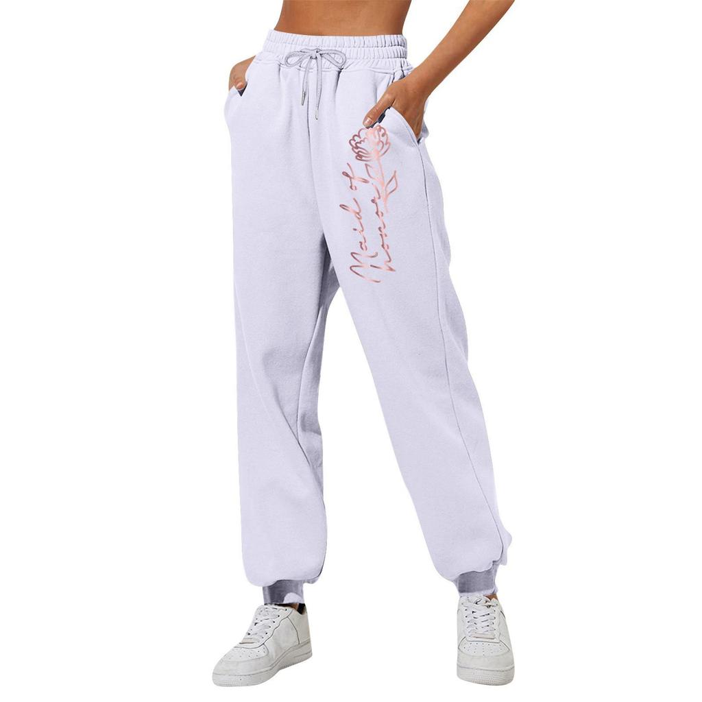 Женские повседневные модные спортивные штаны с мелким принтом повседневные брюки