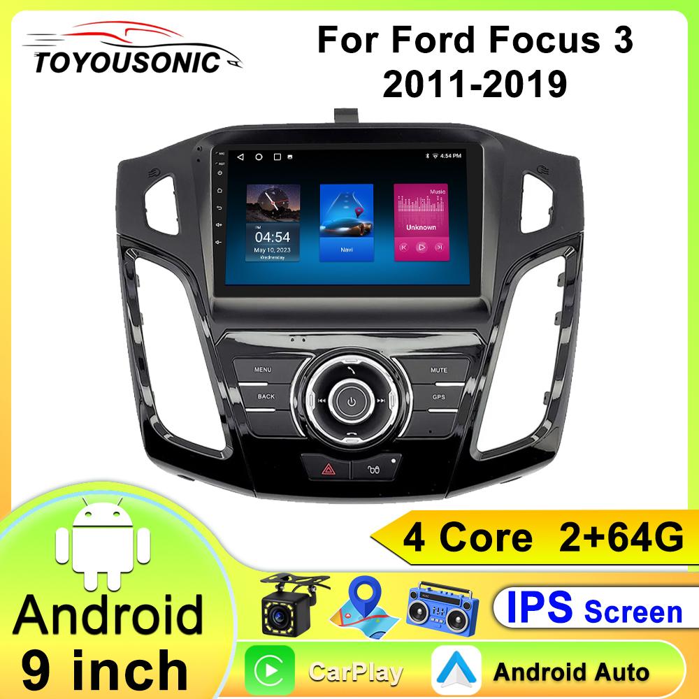 Автомобильный видеоплеер Toyousonic для Ford Focus 3 2011-2019 GPS-навигация Встроенный DSP Carplay Автомагнитола Головное устройство Android