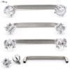 Alisouy 1PC Titanium Heart Star Zircon Threaded Surface Bar Barbell Micro Dermal Anchor Retainers Hide In Skin Piercing Jewelry