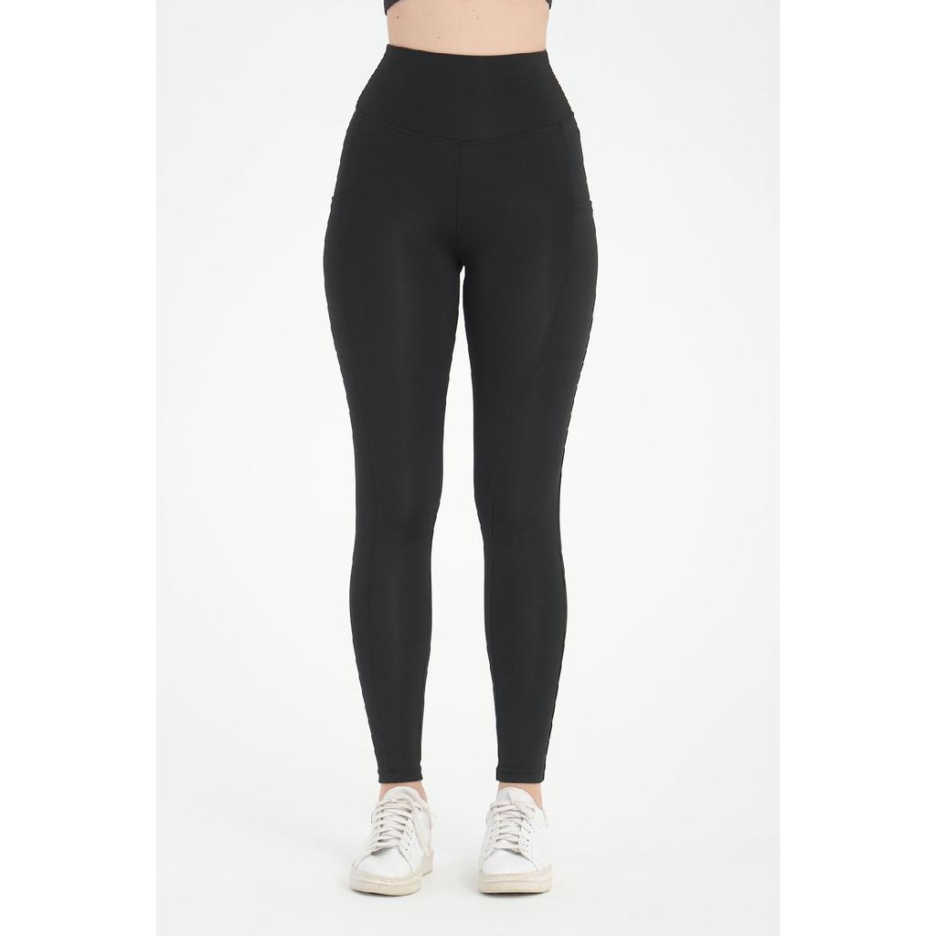 Black Women's Lifting Firming High Waist Corset Effect Double Pocket Sports Tights Leggings.