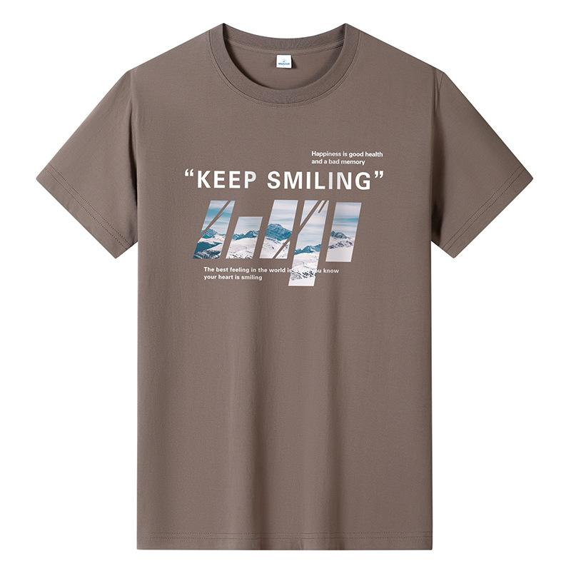 GMXIA Футболка с коротким рукавом из хлопка, мужская модная свободная рубашка с коротким рукавом, с принтом