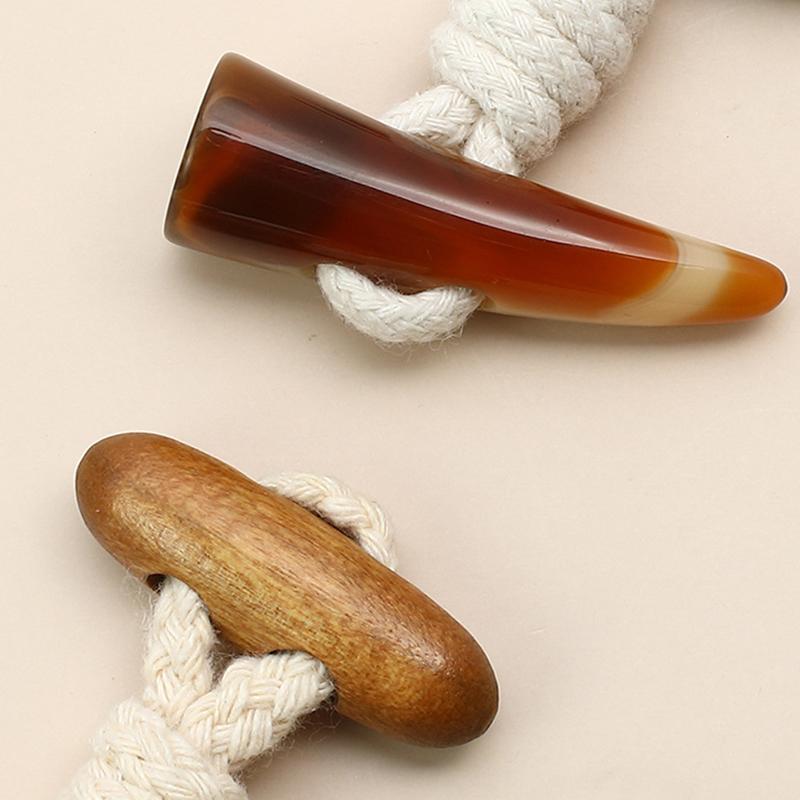 PU Leather Resin Horn Buttons Toggle Clasps Button For Coat Jacket Cardigan Decorative Buckles Fastener DIY Clothing Accessories