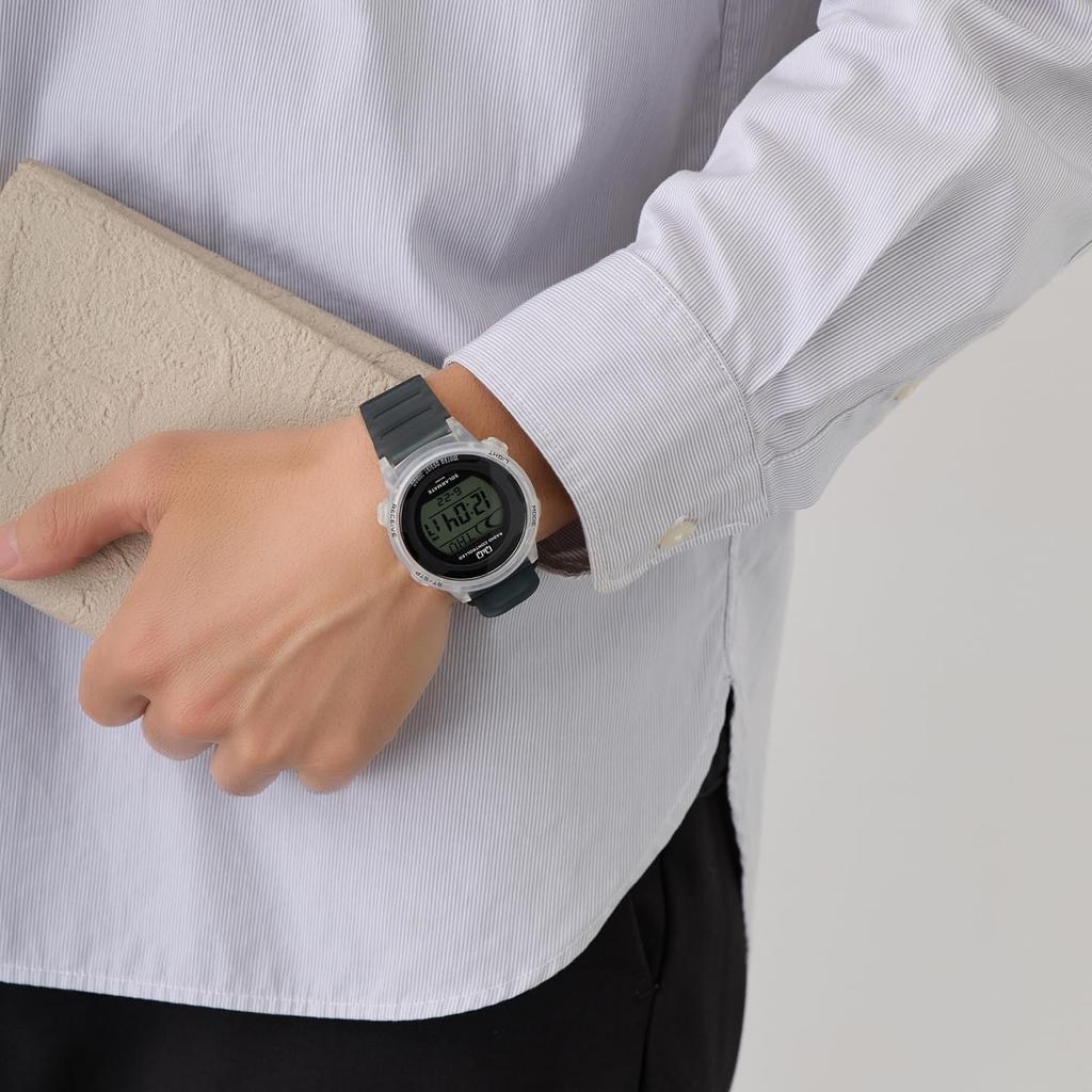 Часы цифровое радио Solar 10 ATM водонепроницаемый уретановый ремень черный [Citizen Q&Q] Q&Q D01A-006VK мужские (Полупрозрачный)