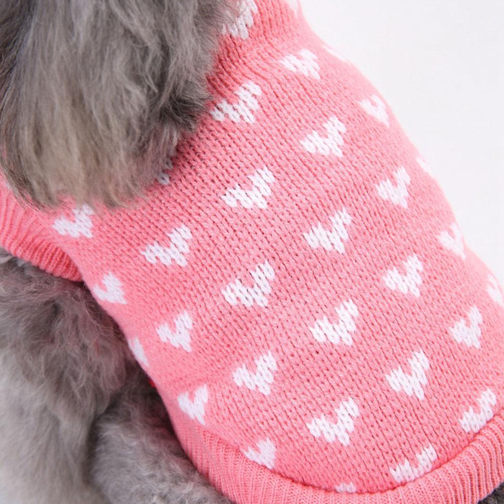 Зимний теплый свитер для домашних животных с рисунком в виде сердца для маленьких и милых животных, а также для осенне-зимней одежды для домашних животных J8R3