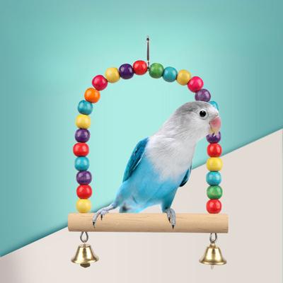 Жевательная игрушка для птиц, игрушка-качалка с попугаем, подвесное кольцо, хлопковая веревка, игрушка для попугая, устойчивая к укусам, игрушка для разрывания птиц, клетка для домашних животных, обучающая игрушка