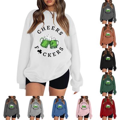 Женская повседневная мода ко Дню святого Валентина с принтом, длинным рукавом, круглым вырезом, толстовки, пуловеры, топы