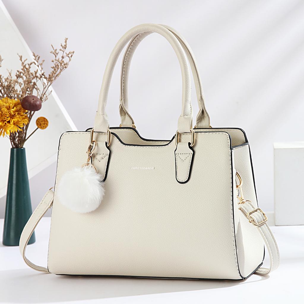 New Trendy Simple Light Luxury Women Handbag Elegant Atmospheric Design Portable Single Shoulder Crossbody Daily Matching Bag