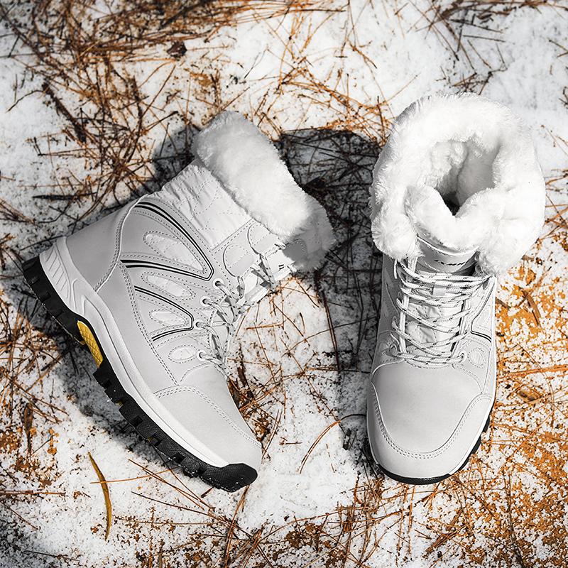 Зимние женские высокие ботинки для снега, уличные теплые мягкие плюшевые ботильоны, женские противоскользящие износостойкие повседневные женские туфли