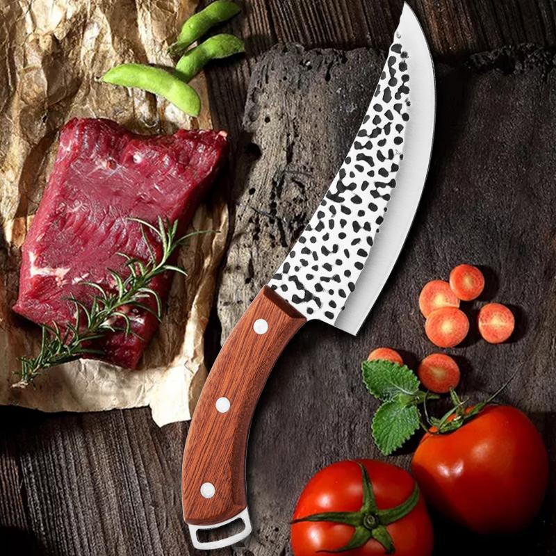 Нож для обвалки Кованый нож для мяса из нержавеющей стали Нож шеф-повара для фруктов и овощей