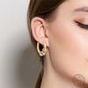 Серьги-кольца из серебра 925 пробы, минималистичные, золотые, круглые, модные, с застежкой-пряжкой с цирконием, свадебные украшения, подарок для женщин
