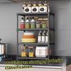 Кухонная стойка для хранения Многоярусные полки для специй Регулируемые угловые полки Стоячие Органайзер для ванной комнаты и шкафа Полка для микроволновой печи
