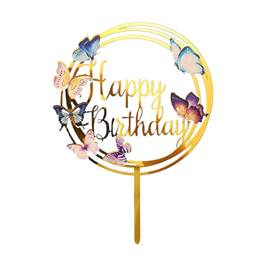 Элегантный С Днем Рождения торт Топпер для украшения вечеринки Украшения для торта на день рождения Акриловые украшения для вечеринки по случаю дня рождения