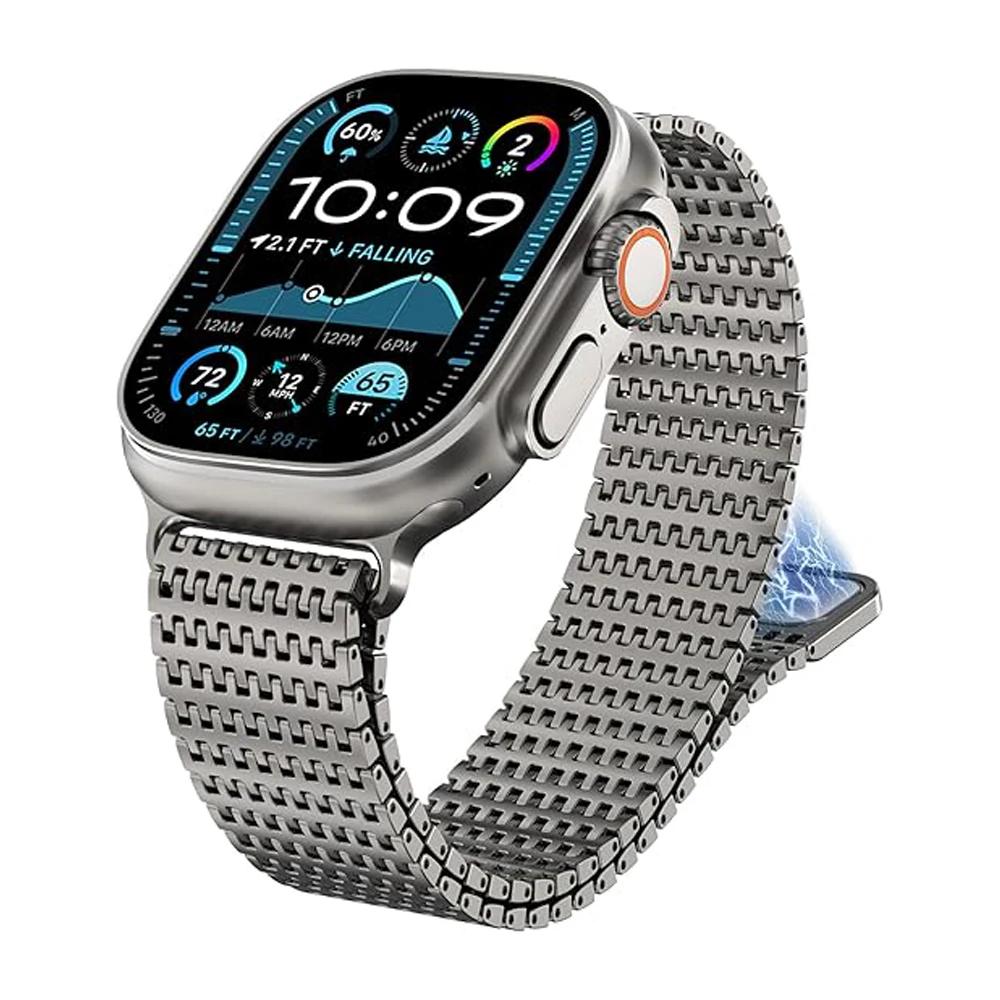 Магнитный ремешок для Apple Watch Ultra 3 2 49 мм 42 46 мм 44 41 45 мм Металлический ремешок-петля Браслет для iWatch Series 11 10 9 8 7 se ultra