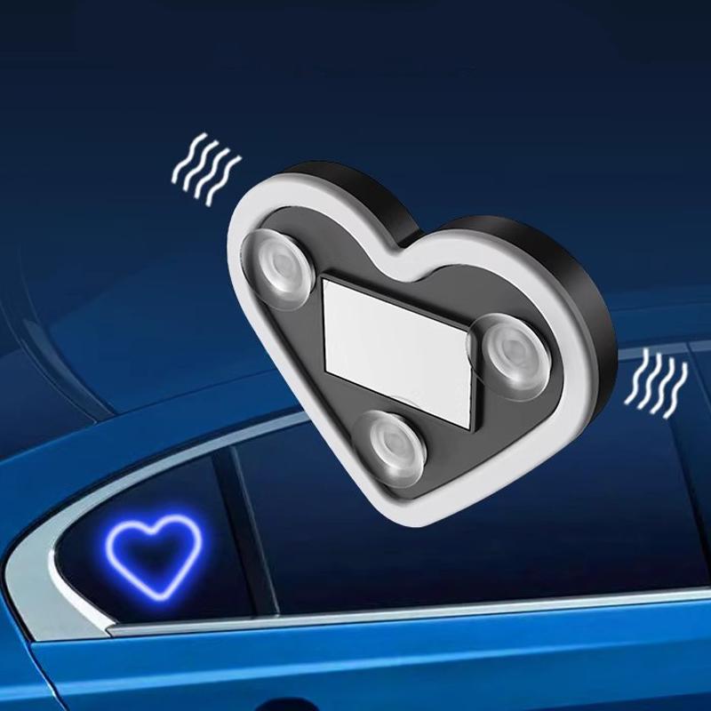 SEAMETAL LED Car Window Ambient Lamp Solar Energy Wiring Free Glowing Heart Atmosphere Neon Light Car Interior Decoration Accessories