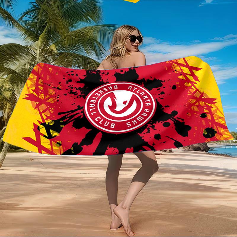 Hawks Basketball Beach Towel Microfiber Beach Towel, Lightweight and Quick-Dry, for Summer Travel, Swimming Pool Fan Birthday Gift