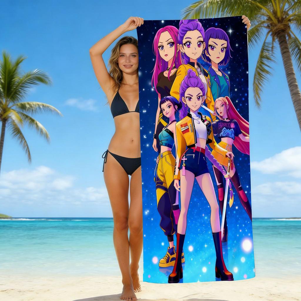 Europe And The United States Popular Witch Hunter Group Beach Towel Internet Celebrity Kpop Microfiber Beach Towel Floor Towel Bath Towel