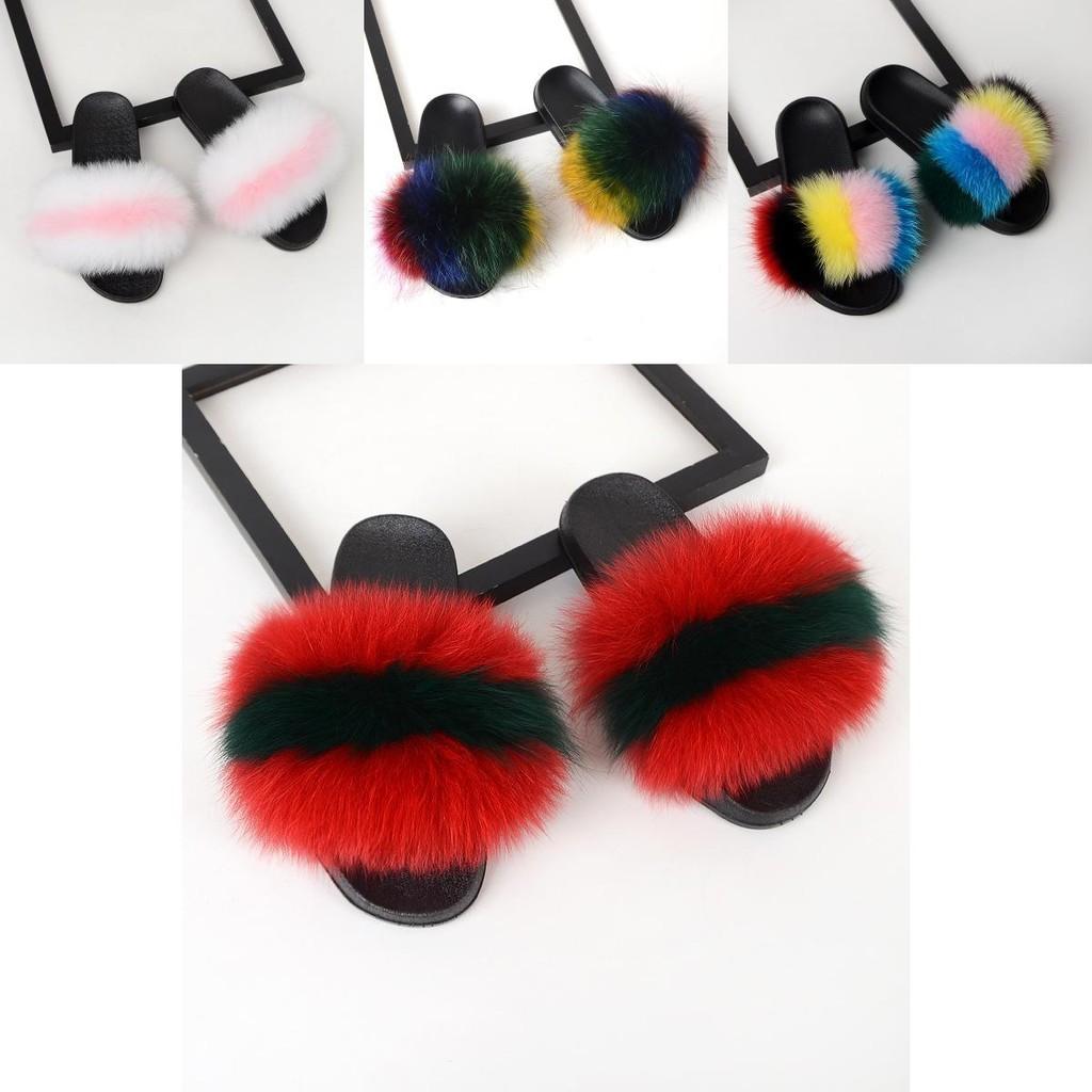 Realistic Fluffy Slippers Sandals For Women Girls Luxury Comfort