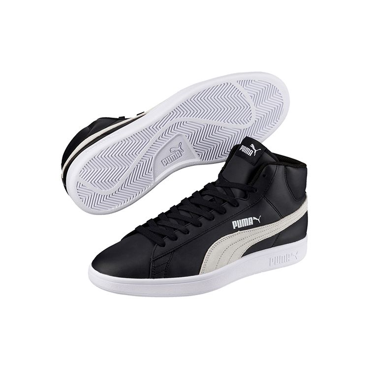 Puma Smash V2 Mid-Top Sneakers Unisex Sneakers Black White 366924-02