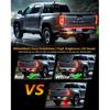 Qasim 48/49Inch LED Truck Tailgate Light Strip 5 Function Red/White For Tail Running Brake Light Turn Signal Emergency Warning Reverse Light For