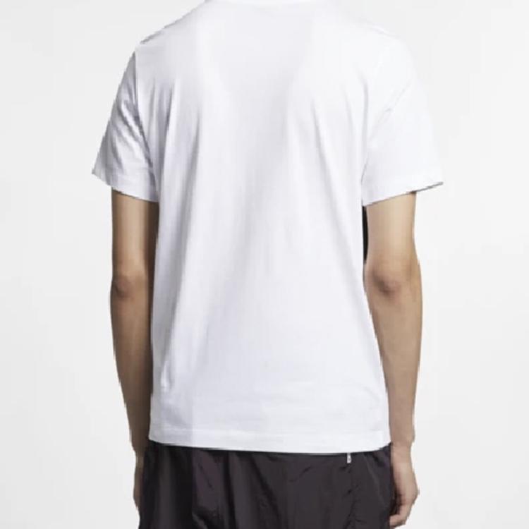 Nike Спортивная футболка с большой галочкой, мужские топы, белые AR5192-103