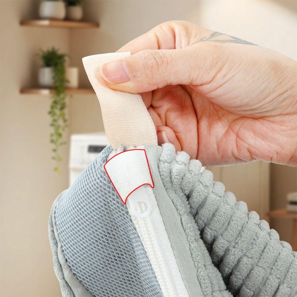 Fluffy Chenille Shoe Washing Bag Zipper Closure Shoes Cleaning Bag Washing Machine Bag Household