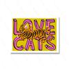 Love Cats Tiger Leopard Портрет Синий Художественный Принт Мультфильм Детская Комната Настенный Плакат Цитата Красочный Прохладный Холст Картина Домашний Декор
