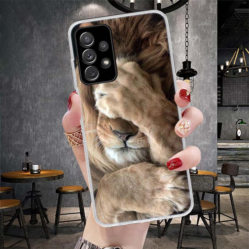 Чехол для телефона "Лев Альфа Самец Детеныш Король" для Samsung Galaxy A12 A22 A32 A52 A72 A02S A51 A50S A71 A70 A31 A20S Note 20 Ultra S10 A10S