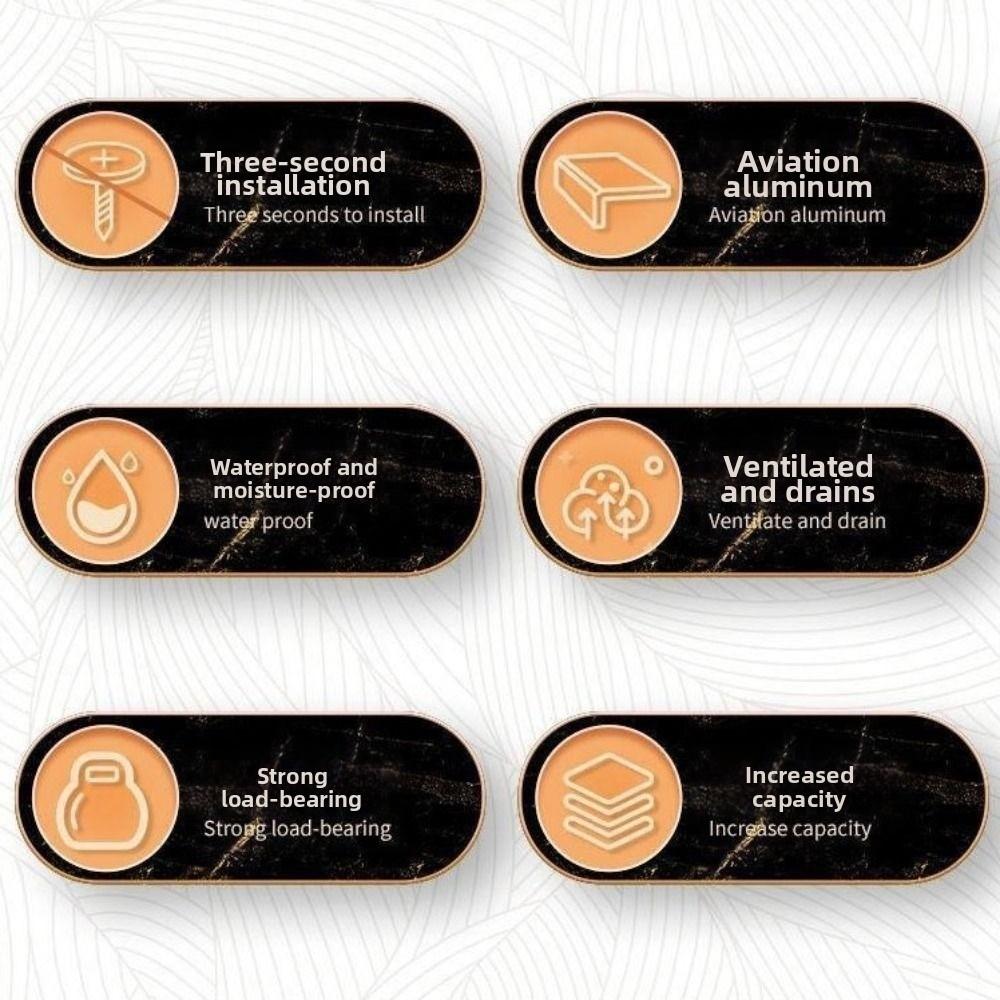 2Pcs Thicken Wall-Mounted Shelf Rack Rustproof Home Storage Organizer Bathroom Accessories