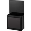 Yamazaki Tower, a Hidden Magnetic Wrap Holder In Black, Measuring 17.8cm W X 8.3cm D X 33.5cm H. This Floating, Hidden Storage Lap Stand Is Part of Th