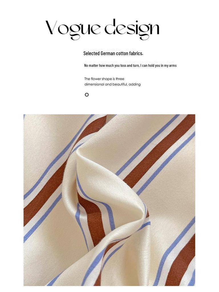 Минималистский комплект постельного белья из хлопка в полоску от японских и корейских блогеров - односпальная/двуспальная кровать для студенческого общежития, постельное белье из 3 предметов