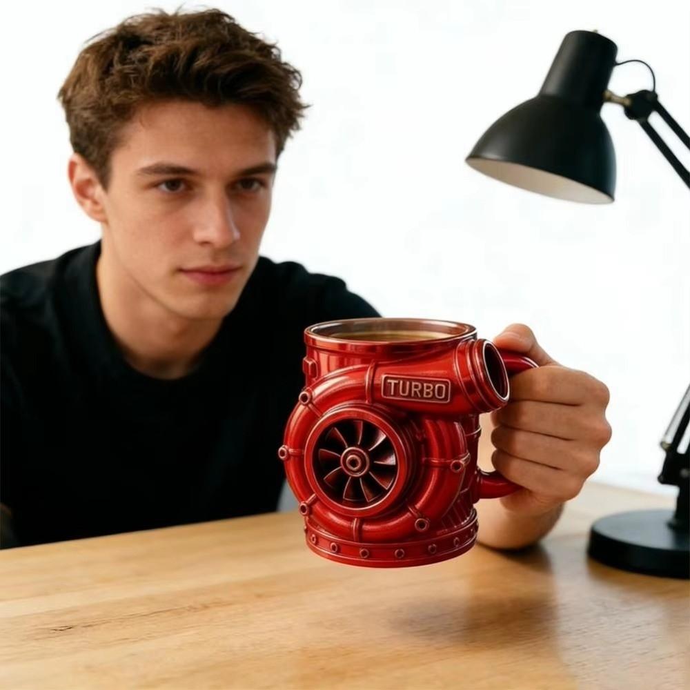 Punk Style Engine Coffee Mug Stainless Steel Water Container Creative Tea Cup for Home&Office