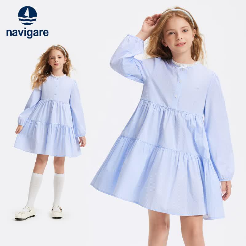 Navigare Girls' Long Sleeve Ruffle Princess Dress
