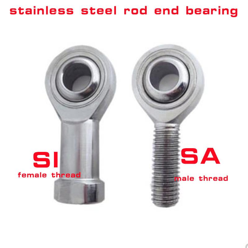 1PC Stainless steel Rod End Bearing M5 M6 M8 M12 M14 M16 m18 M20 M22 M24 Male/Female SA SI T/K Right / left thread Ball Joint