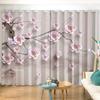 2PCS Chinese Style Curtain Peach Blossom Lotus Chinese Ink Painting Cortinas De Salon Bedroom Floor-to-ceiling Window Large Size