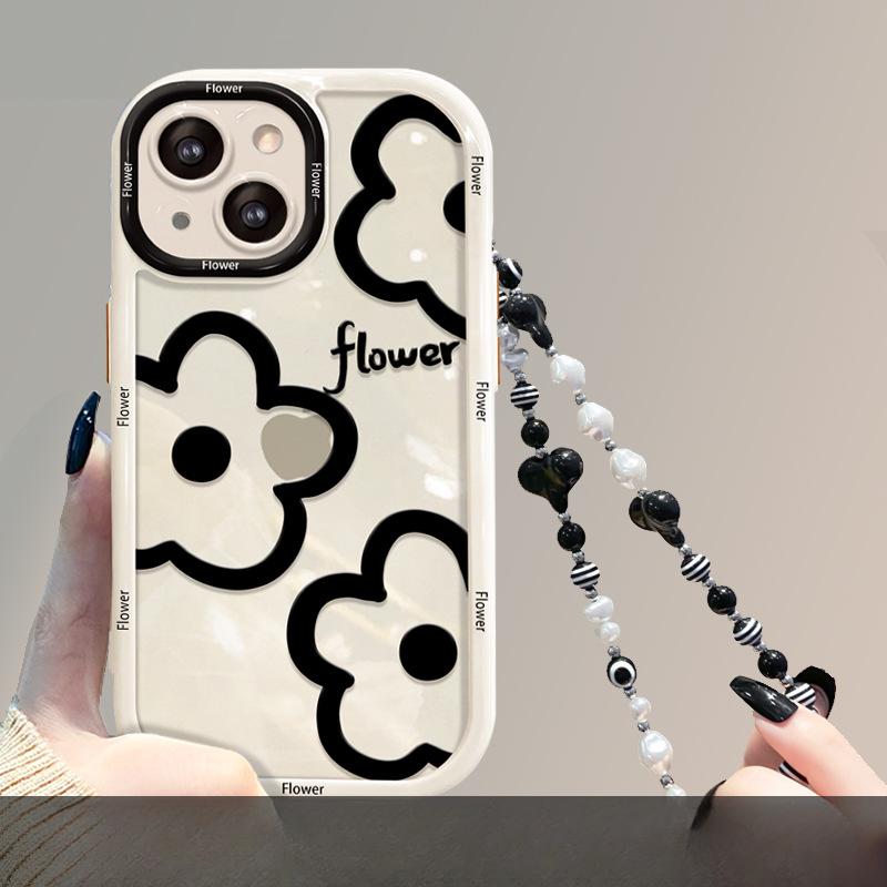 Подходит для чехла для мобильного телефона Apple 14promax iPhone 13 Силиконовый Противоударный 11/12 Простые Линии Цветочная Цепочка