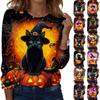 Women's Halloween Printed Round-neck Loose Long-sleeved Top
