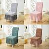 1/2/4/6 шт. Чехол на обеденный стул с юбкой Жаккардовый Эластичный Мягкий Чехол на сиденье Грязеотталкивающий Чехол на табурет для Детской Комнаты, Комнаты для Домашних Животных, Гостиной, Дома