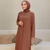 Large Size Women Stone Evening Dress Islamic Muslim Long Hijab Clothing New Season High Quality Invitation Fashion