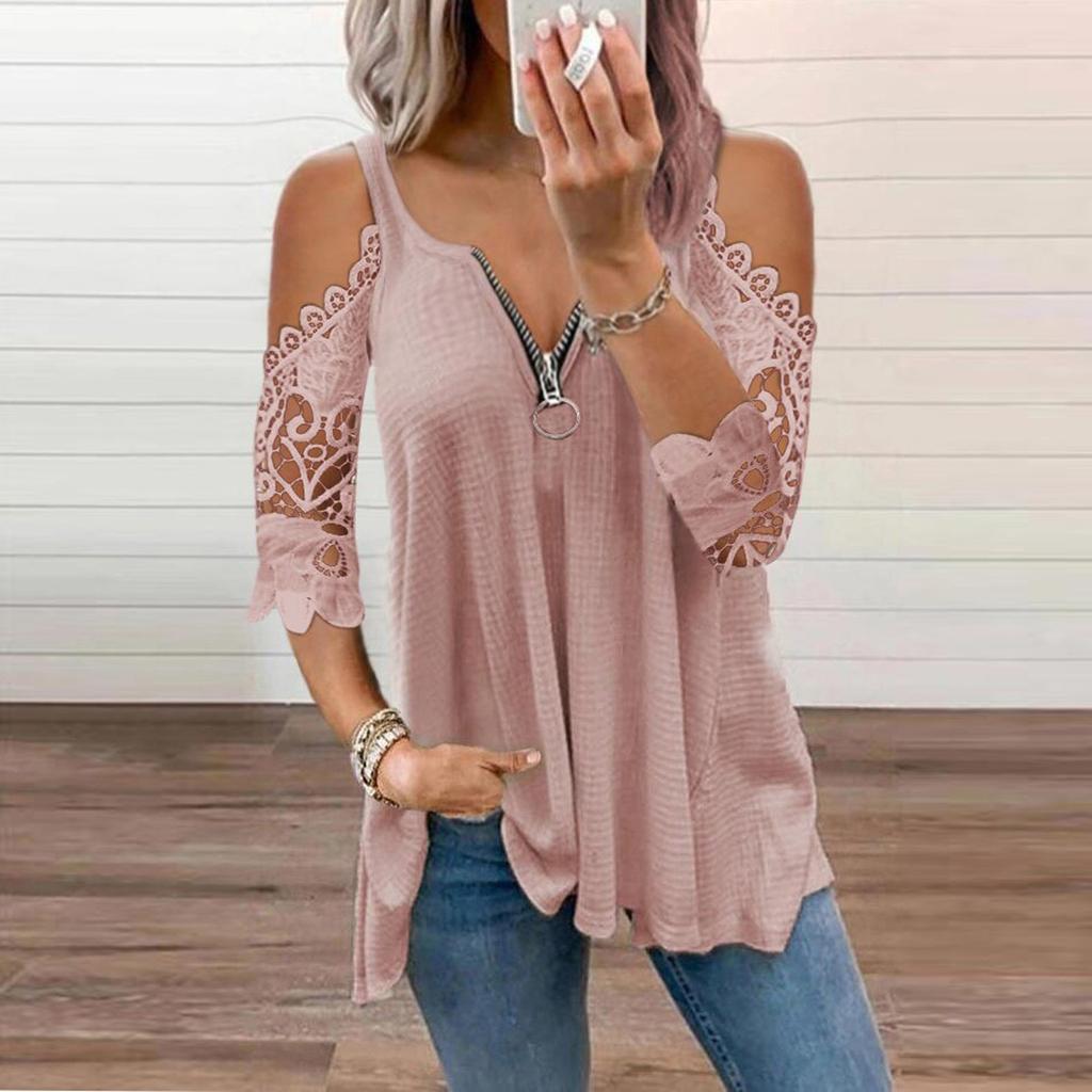 Женская летняя пляжная туника с открытыми плечами, топы, блузка с короткими рукавами, повседневные футболки больших размеров, рабочие футболки больших размеров