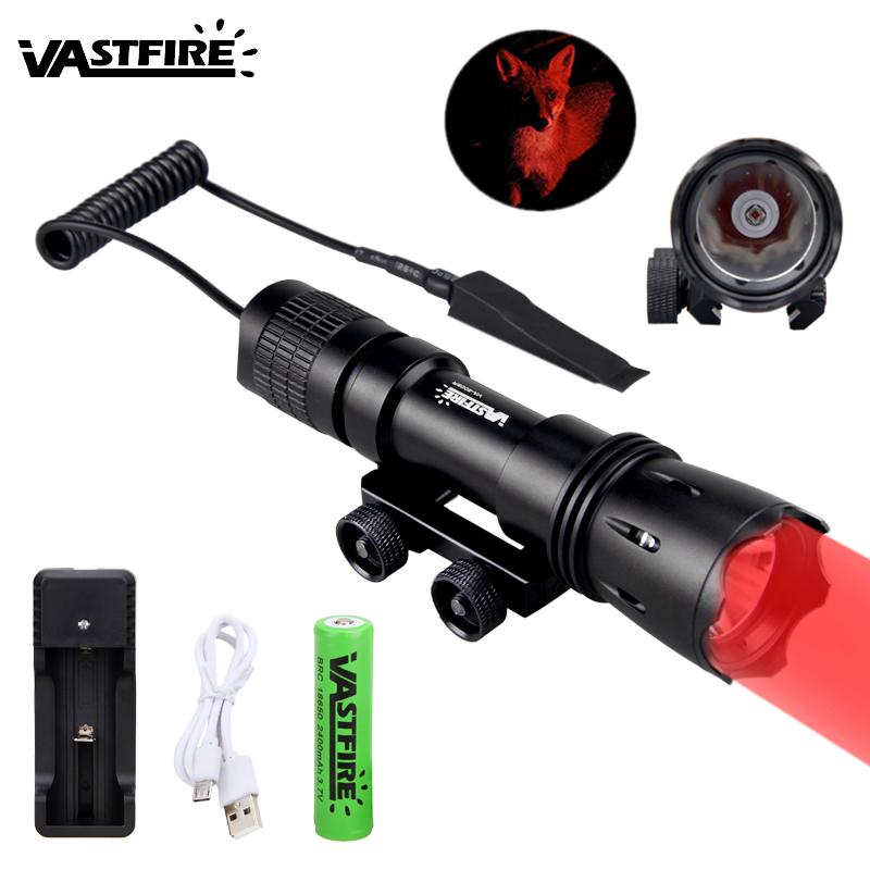 VA5006 Свет для охотничьего оружия 1200 лм Тактический фонарик для страйкбола на рейке + переключатель + 18650 + зарядное устройство