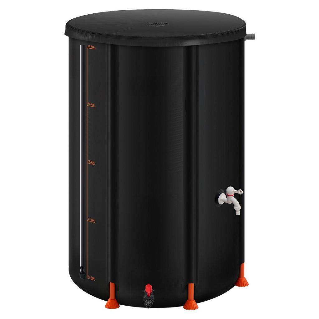 Collapsible Rain Barrel, 380 L Portable Rain Water Collection Barrel, 1000D PVC Rainwater Collection System, Garden Water Catcher Tank Storage
