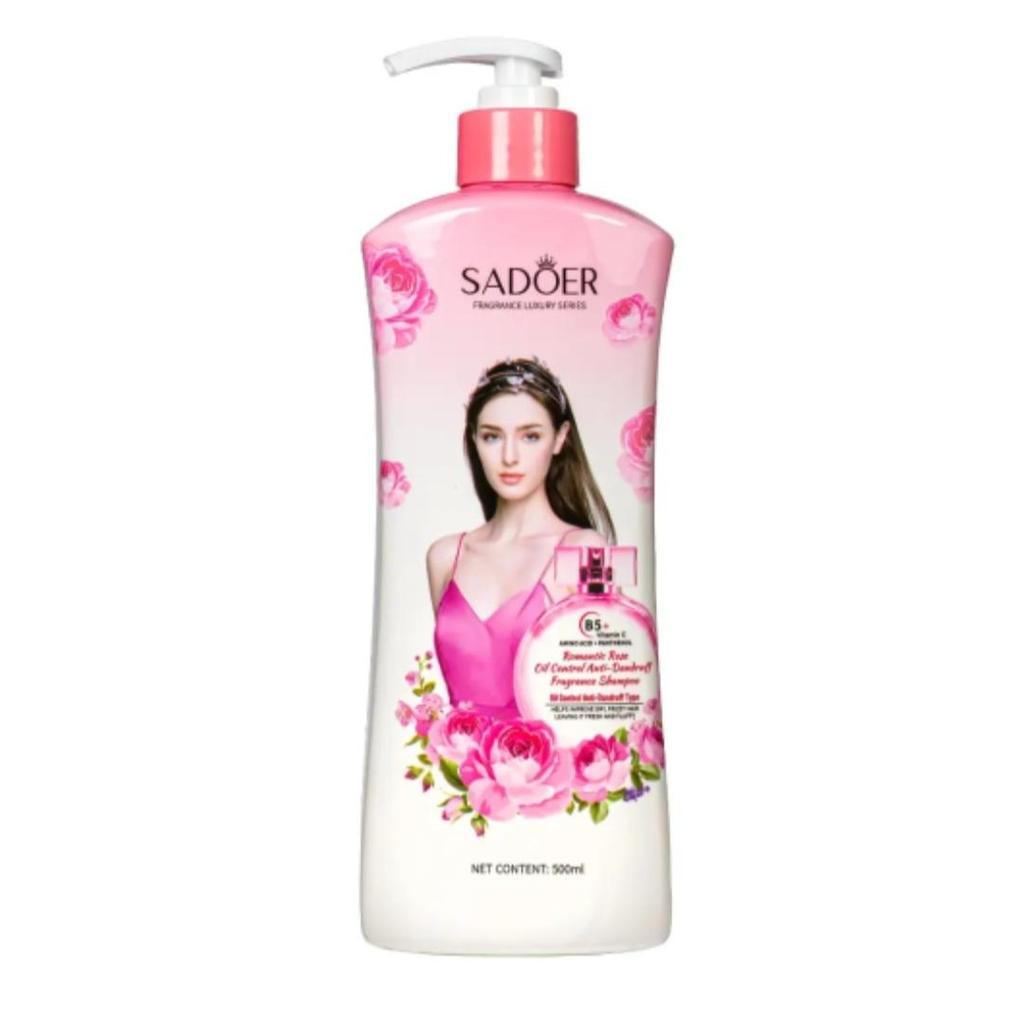 Perfumed shampoo with rose extract against dandruff SADOER ROMANTIC ROSE SHAMPOO - 500 ml