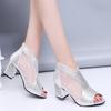 Summer Women Fashion Casual Ankle Sandals High Heels Dress Shoes Woman Open Toe Sandal