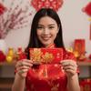 Traditional Spring Festival Red Packet Flower Pattern HongBao Chinese New Year