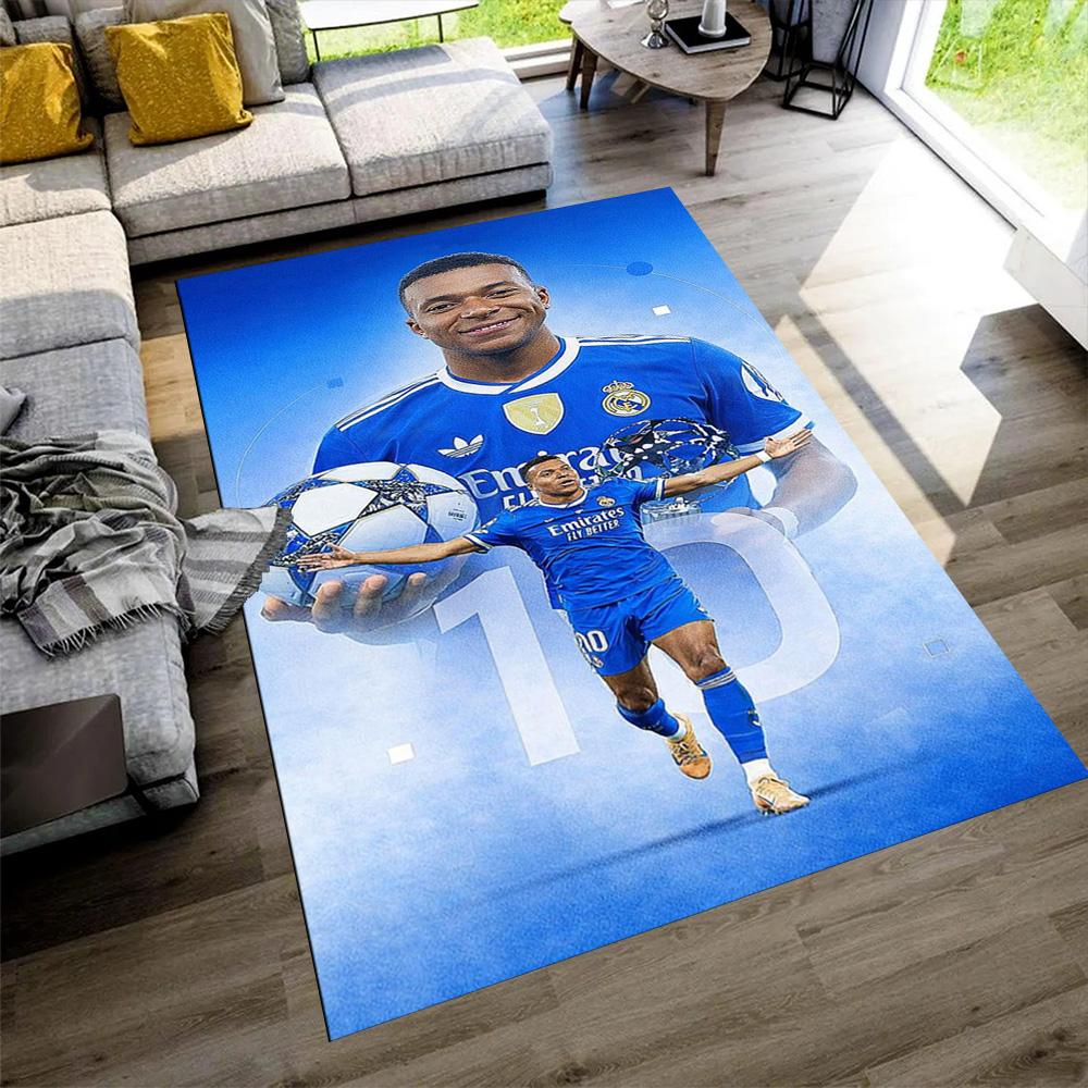 Star Player Kylian Mbappé Area Rug Suitable for Balcony Study room Outdoor Foyer Antislip Carpet Anime Office Decor Spiritual Gift