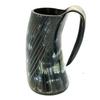 Viking Vibes Drinking Horn Mug Tankard Special Edition - Hand Engraved Viking Original Horn Mug Cup for Mead, Ale and Beer - Original Medieval Mug