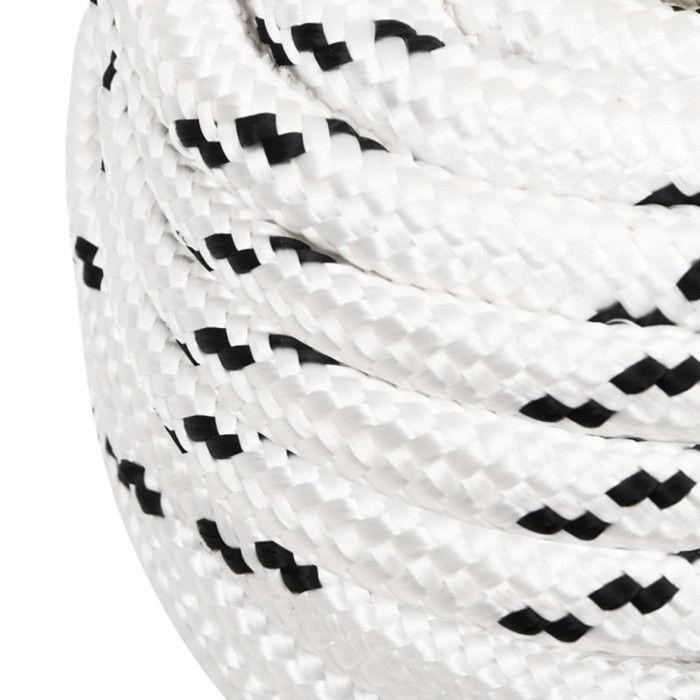 152783 vidaXL Braided Boat Rope White 16 Mmx25 M Polyester
