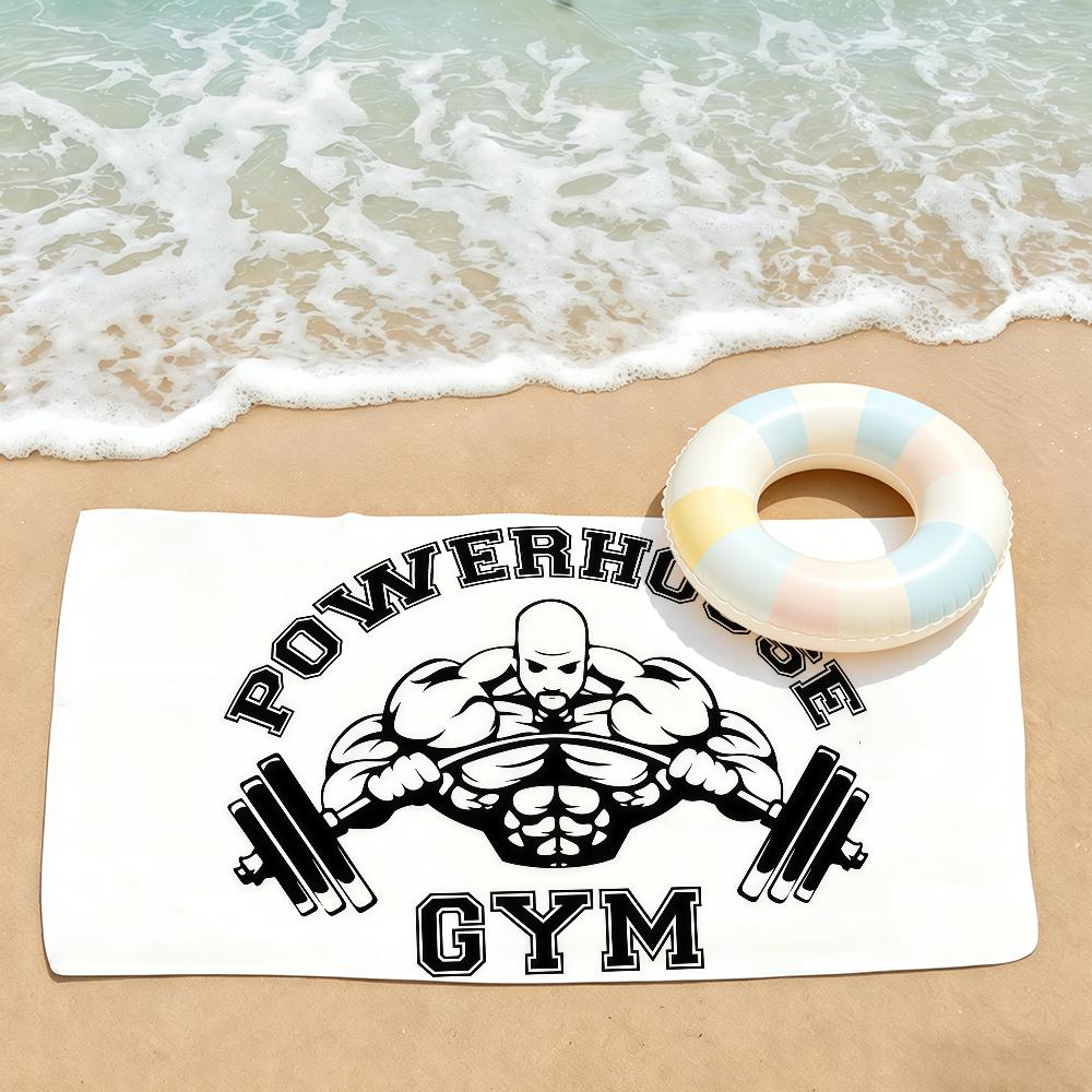 Модный принт Powerhouse Gym Полотенце для сушки Полотенце для ванны Применимо для легкого плавания Кемпинга Йоги Пляжа На улице