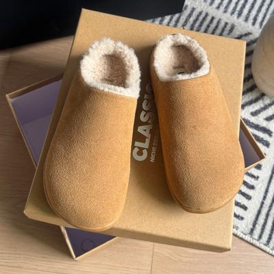 Модные балетки Женские хлопковые тапочки Меховые слинги Теплая обувь Зимние короткие плюшевые женские ботинки 2025 Новые замшевые модные платья Mujer Zapatos