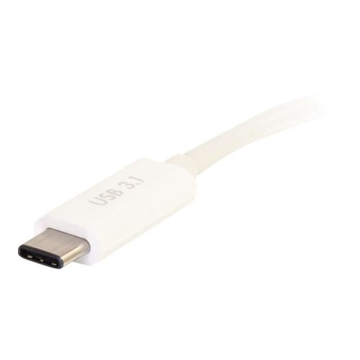 Adaptateur Vidéo - C2G - USB-C Vers VGA - Power Delivery - 1920x1080 - Blanc